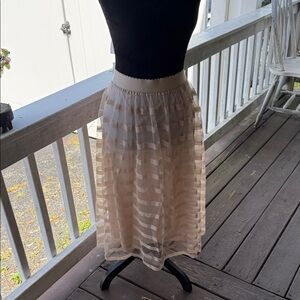 Metro Wear Cream Sheer Midi Skirt